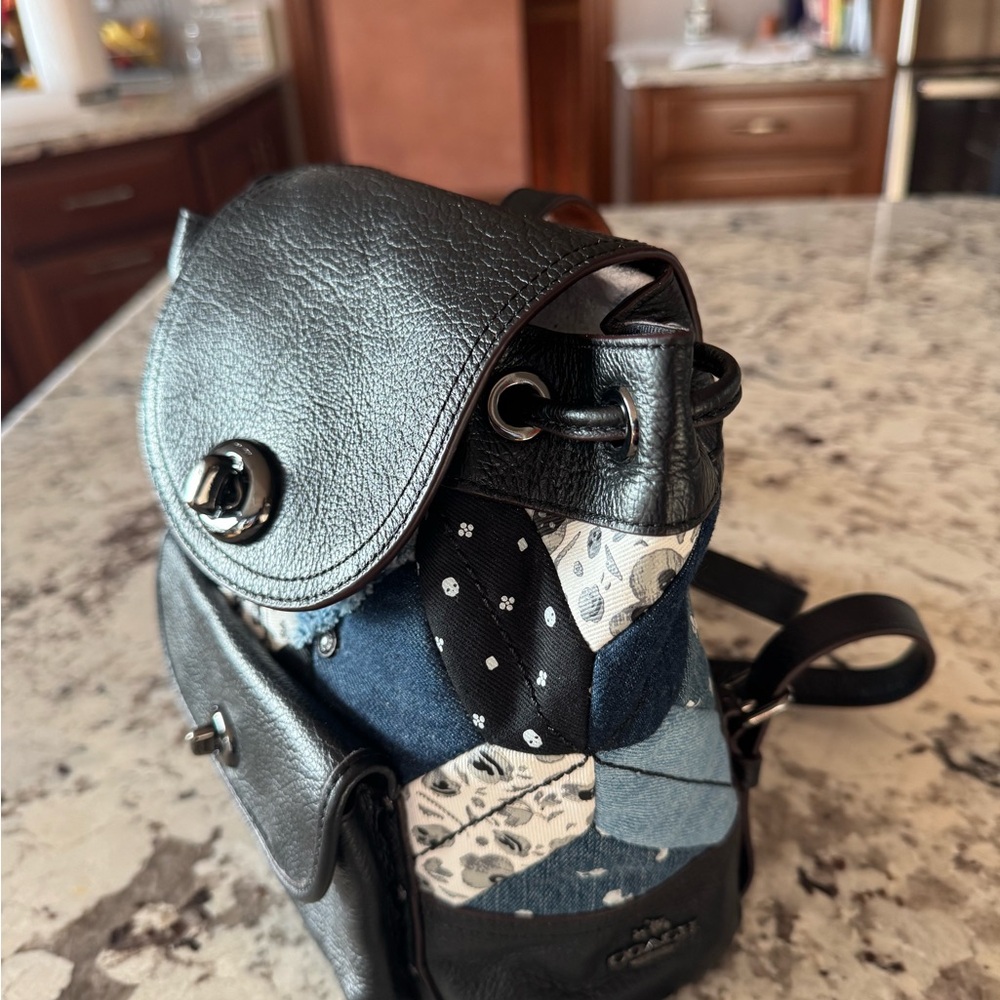 Coach Black And Blue Patchwork Backpack - image 2